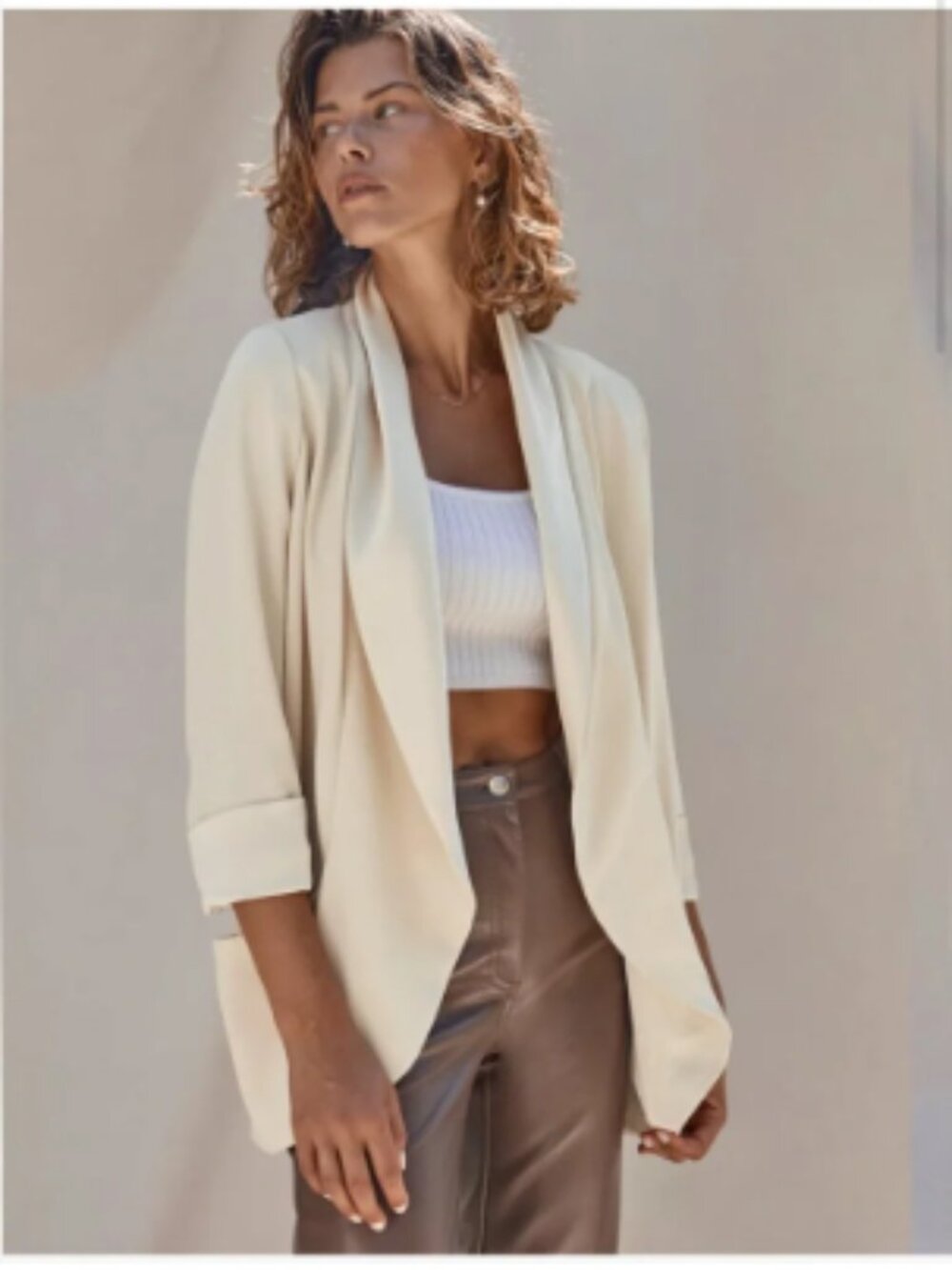 Wilfred Aritzia Chevalier Long Blazer Cream Size 4